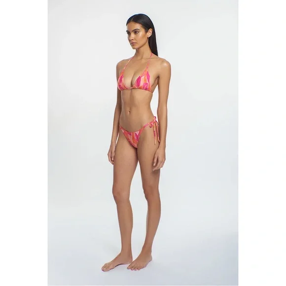 Peixoto Fifi Seashell Print Triangle Bikini‎ Bottom Grapefruit Grove MEDIUM