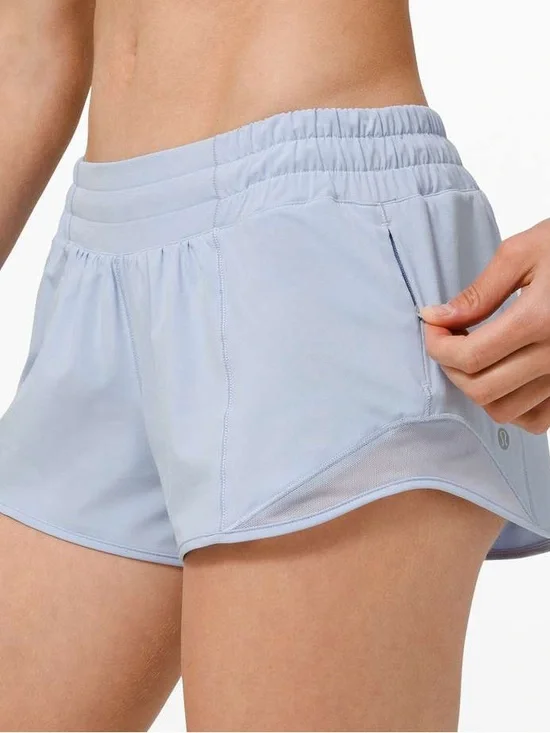 Lululemon Blue Linen Hotty Hot Shorts 2.5” Size 12