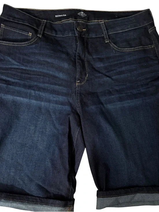 St John’s Bay Bermuda women’s Sz 18 Dark Blue Denim Jeans Shorts