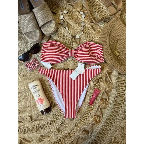 Abercrombie Red Stripe‎ Swimsuit Bikini