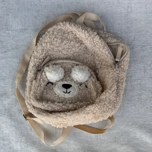 Adorable tan teddy bear plush backpack 🐻