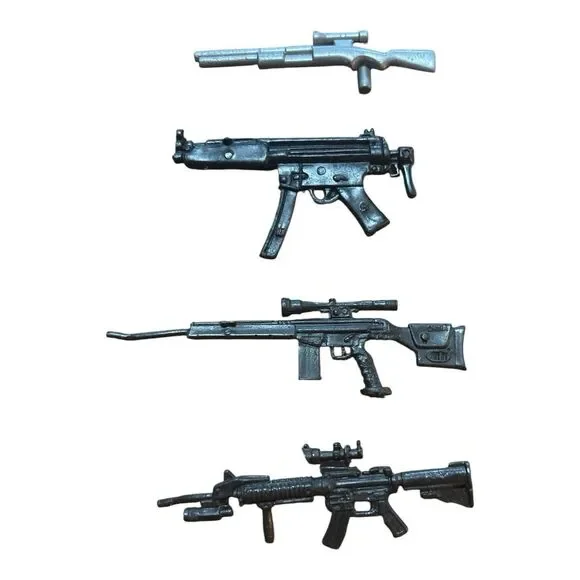 Action Figure Rifles Weapons Lot Of 4 Toy Figures Accessories