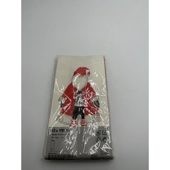 IKEA YRSNO Santa Around The World Gift Bags 12-Pk New In Package 4.75