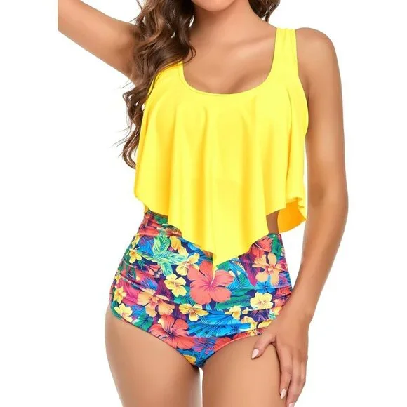 Tankini Swimsuit Women High Waisted Bikini Plus Size Tummy Control Summer