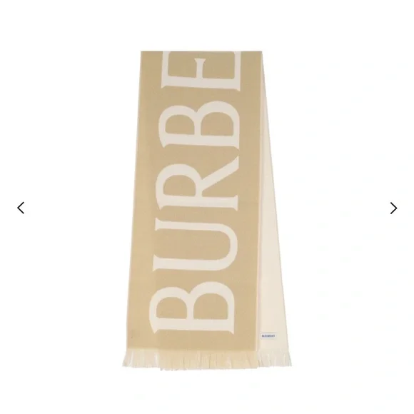 Burberry Tan and Cream Logo Scarf