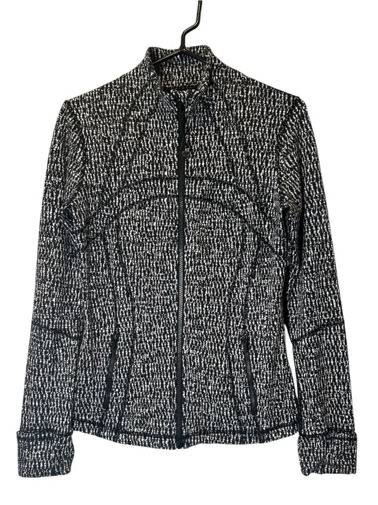 Lululemon Define  Jacket Womens Black & White Zip-Front Jacket size 8