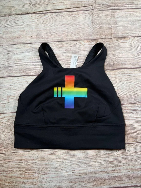 lululemon athletica Black Sports Bra with Rainbow Cross