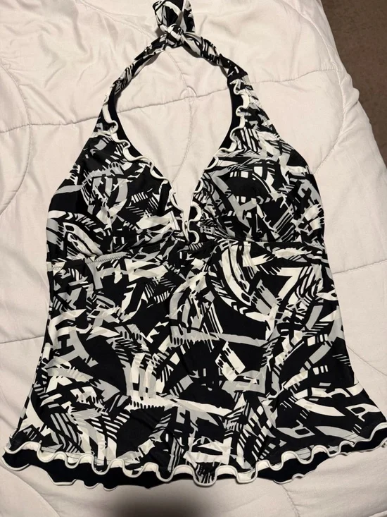 Black and White Abstract Pattern Tank Top