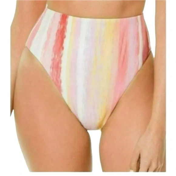 BECCA High Rise Sunset Stripe Bikini Bottom NWOT