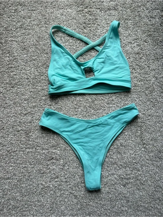 Women’s Knight Swimwear Light Blue Cut-Out Bikini Set
