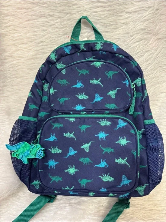 Cat & Jack Navy Backpack with Teal Dinosaur Print