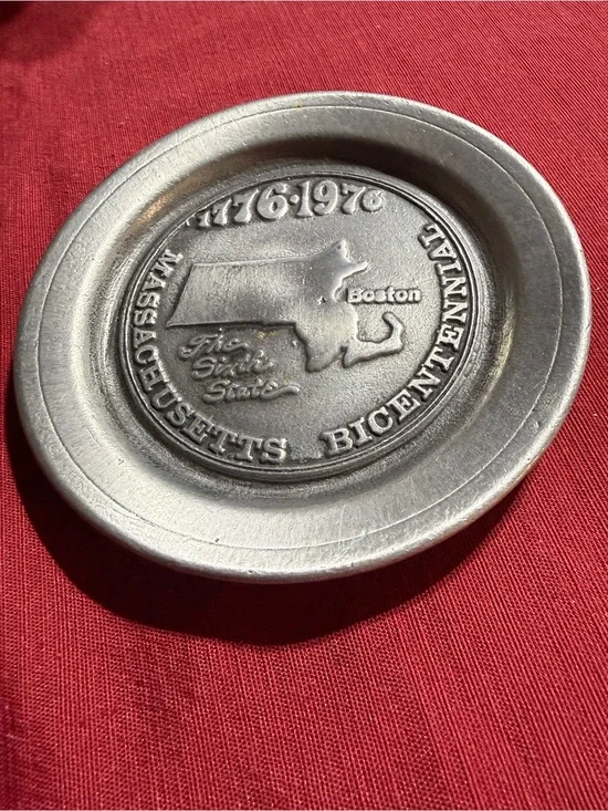 Duracast Massachusetts Bicentennial Pewter Plate