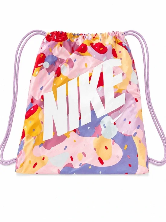 Nike Multicolor Pink Purple Yellow Abstract Drawstring Bag