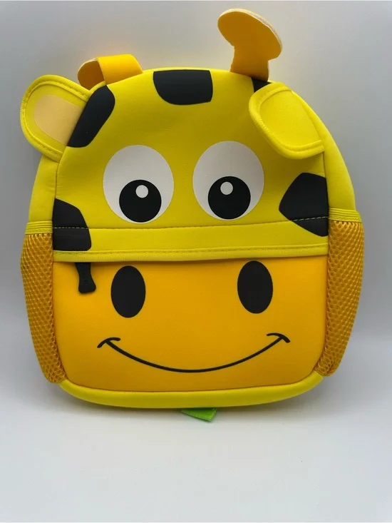Yellow Kids Giraffe Backpack - Cute Smile Design