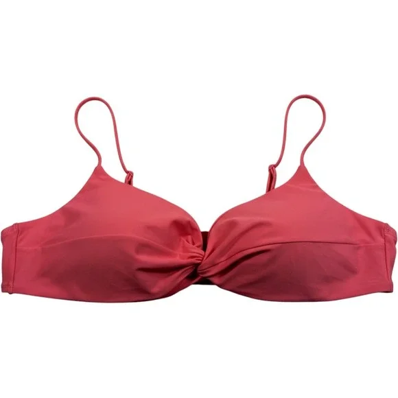 J.Crew Re-Imagined Pink Twist Front Bandeau Bikini Top BH559 Womens 3X