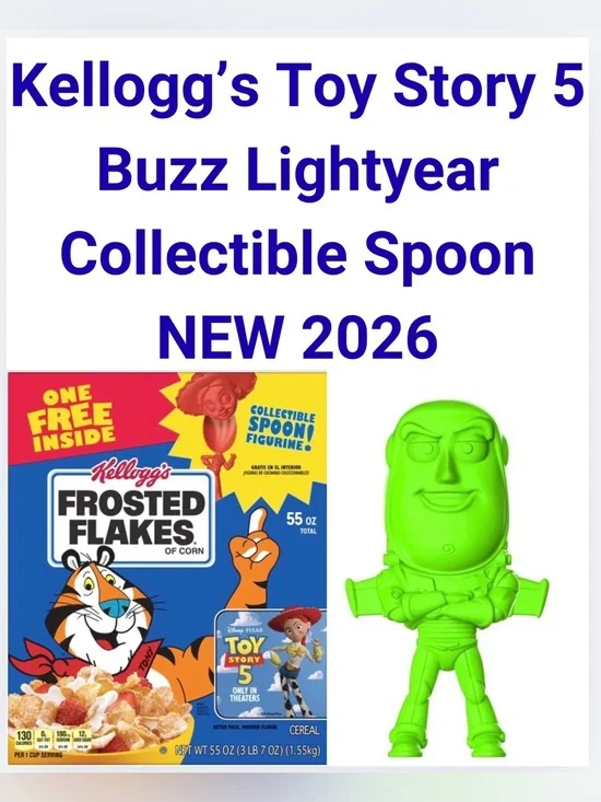 Kellogg’s Frosted Flakes Toy Story 5 Buzz Lightyear Collectible Spoon NEW 2026