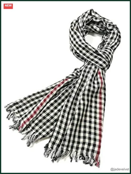 Unisex Cotton Scarves - 100% Yarn-Dyed Cotton - Lightweight - Machine Washable