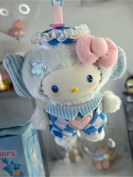 Sanrio Hello Kitty Blue, Pink & White Plush charm Accessory