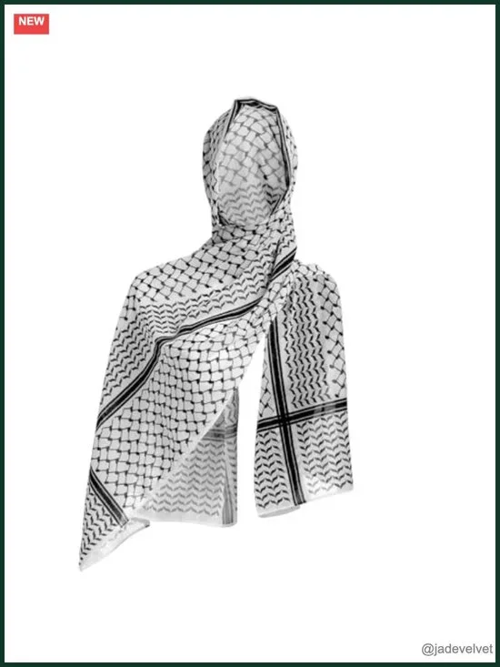 Keffiyeh Scarf Long Chiffon Printed Hijab Muslim Women's Shawl