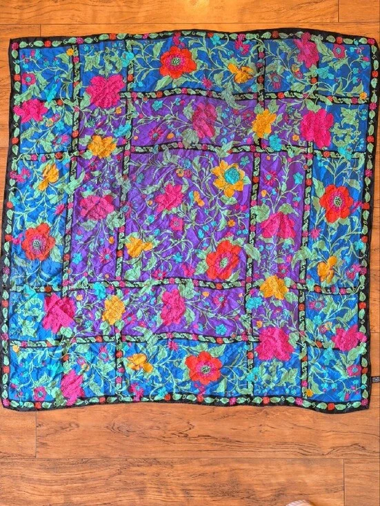 The Specialty House Inc Vintage 100% Silk Floral Scarf 30