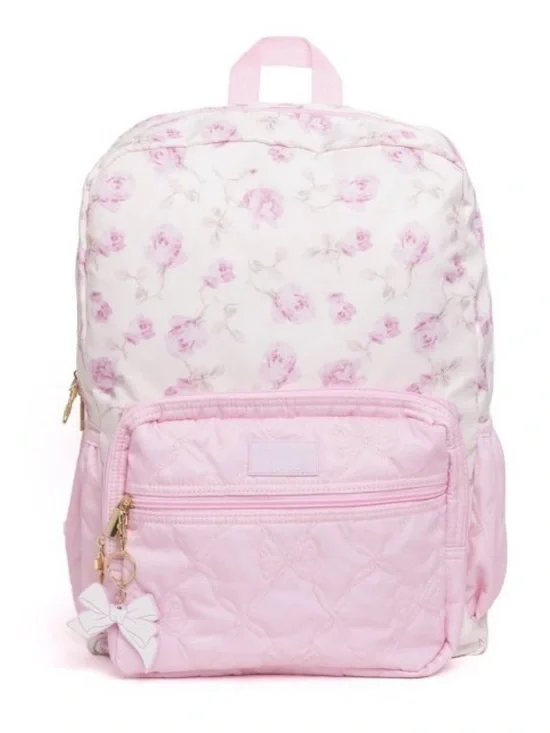 NWT LoveShackFancy x Target Yoobi Ribbon Rosa Sterling Dusk Floral Backpack Pink