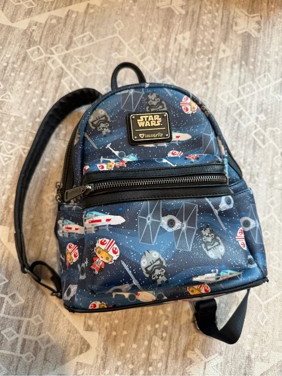 Star Wars x Loungefly Star Wars Navy Blue Galactic Kids Mini Backpack
