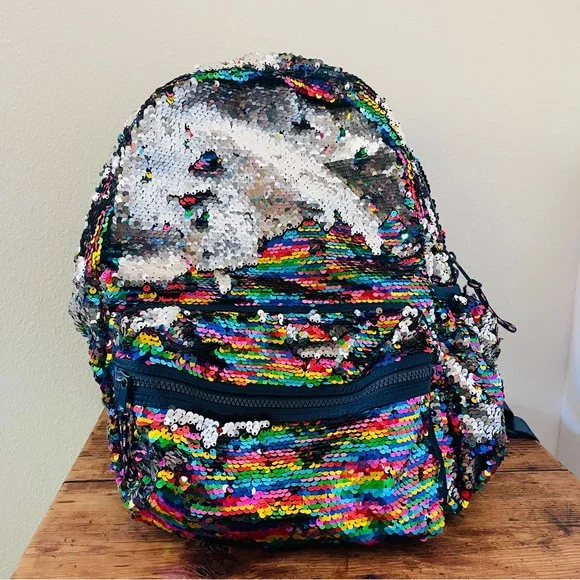 Crewcuts Rainbow Sequin Flip Backpack