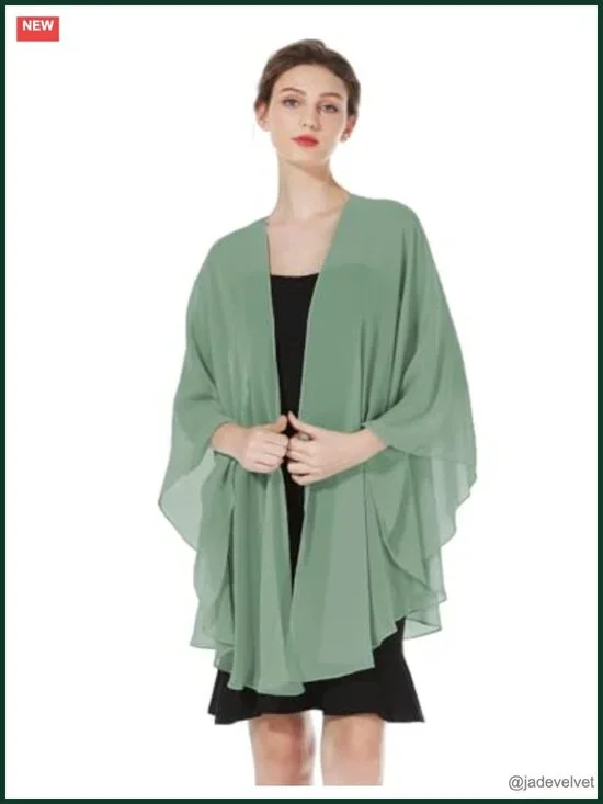 Lightweight Chiffon Shawl Wrap for Women Evening Dresses Bridal Party Travel