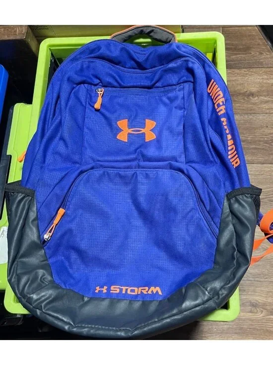 Under Armour Storm Blue & Orange Backpack Multi-Compartment Lightweight Durable