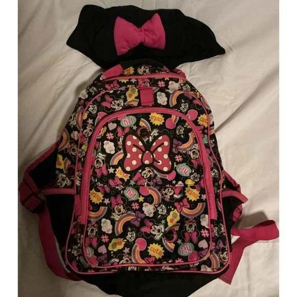 Disney Store Minnie Mouse and‎ Figaro Backpack with Hood