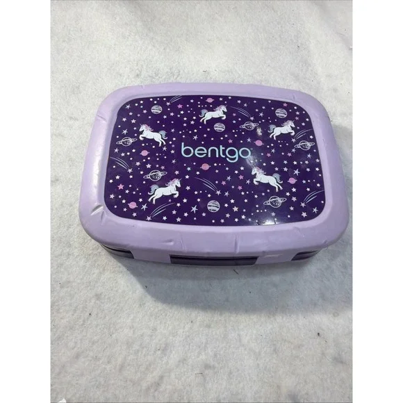 Bentgo Kids Lunch Box Purple Unicorn 5 Compartment Leak Proof Durable