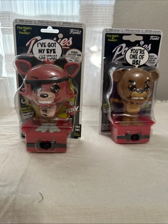 Funko Five Nights at Freddy's Foxy (red) & Freddy (brown) Popsies set NWT