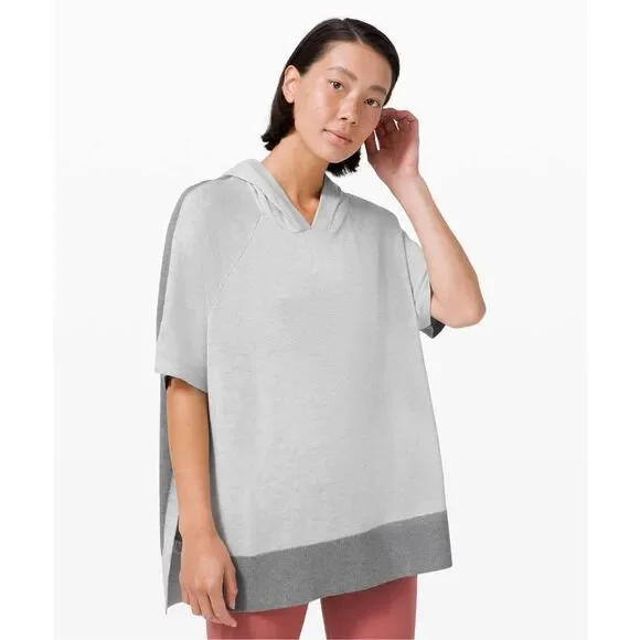 Lululemon Opened Up Poncho Heathered Core Ultra Light Gray Size XS/S