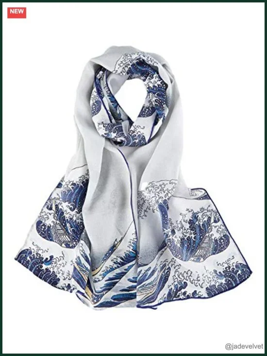 100% Silk Crepe Long Scarf Art Print Van Gogh