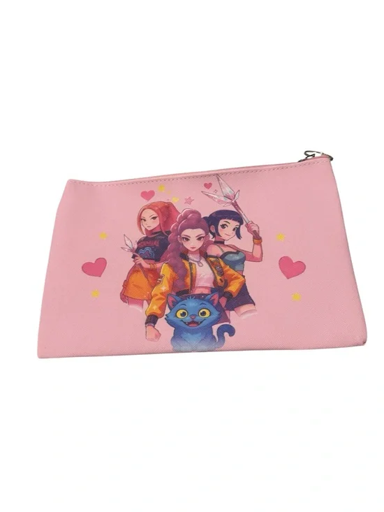 New K-Pop Demon Hunters HUNTRX Trio Large Graphic Zip Pouch Rumi Zoey Mira‎