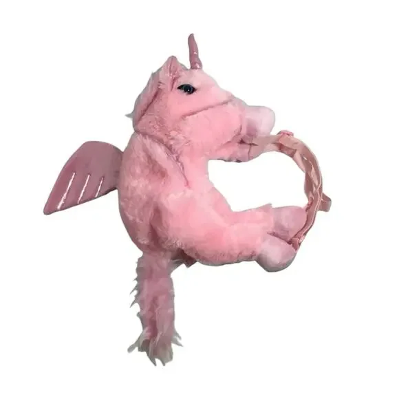 Fun Zone Pink‎ Unicorn Pegasus Plush Backpack Fantasy Kawaii 19” NWT