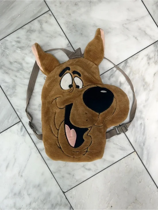 1998 Vintage Scooby Doo Furry Fuzzy Plush Backpack - Rare!