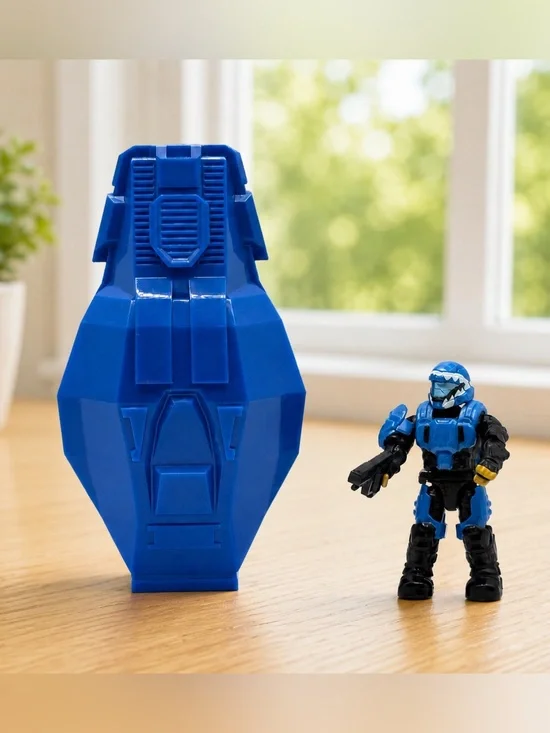 Mega Bloks Halo Metallic Series Cobalt Blue ODST Drop Pod Shock Trooper 97354