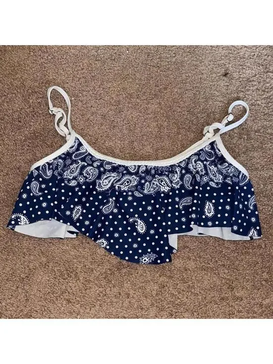 🇺🇸Arizona Jeans Co. Blue Paisley Bandana Bikini Swim Top