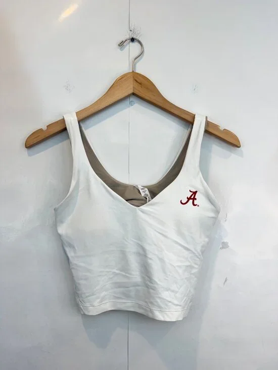 Lululemon Women's White Align Tank Top University of Alabama Bama Script A Sz 6