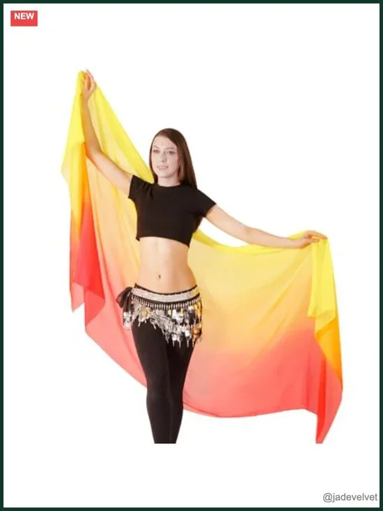 Silk Belly Dance Veil Hand Scarves Lightweight Dance Scarf 98x45
