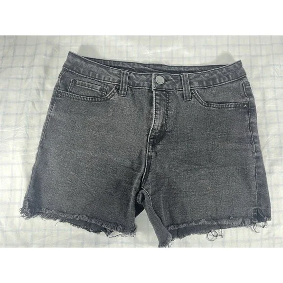 Seven7 Jeans Women's Grey Denim Cut-Off Shorts - Size 8 - Frayed Hem Stretch