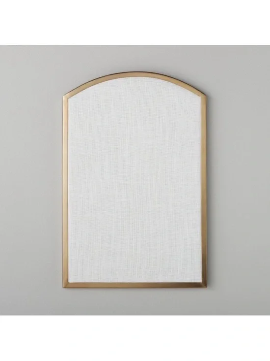 Hearth & Hand Magnolia Arched Fabric Bulletin Board Gold Brass 16in x 24in NEW
