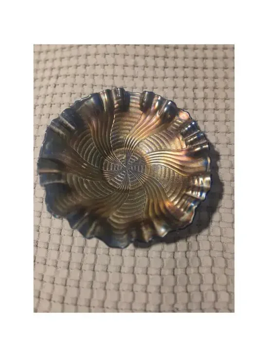 Fenton Blue Carnival Glass Comet 3-in-1 Ruffle Edge 9
