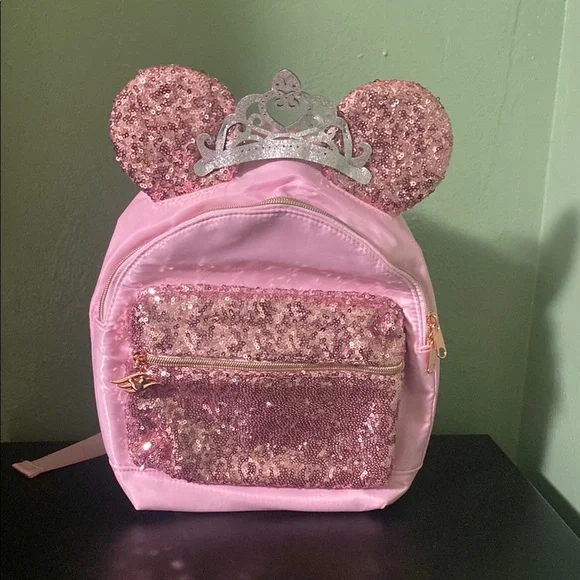 Disney Cruise Line Bibbidi Bobbidi Boutique Sequin Mini Backpack Pink DCL