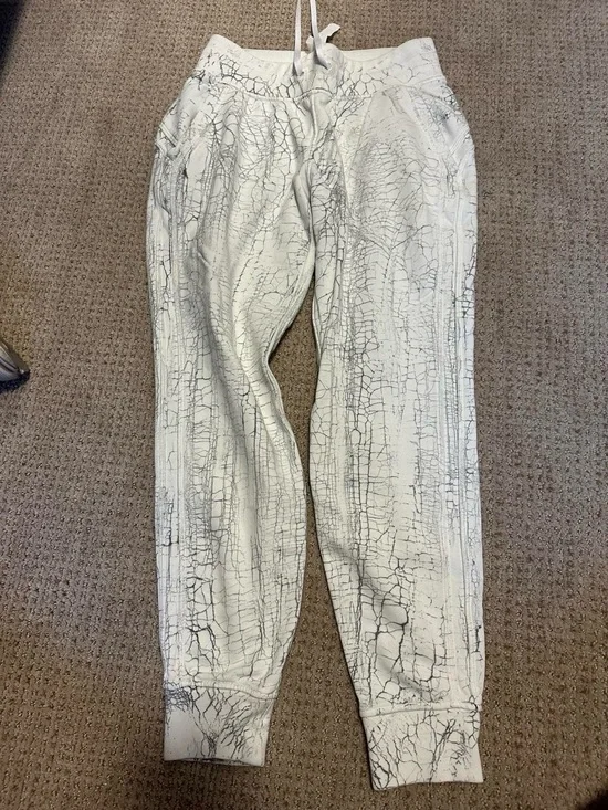 lululemon athletica White Marbled Track Joggers