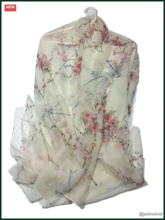 Super Large Silk Feel Floral Scarf Shawl Wrap