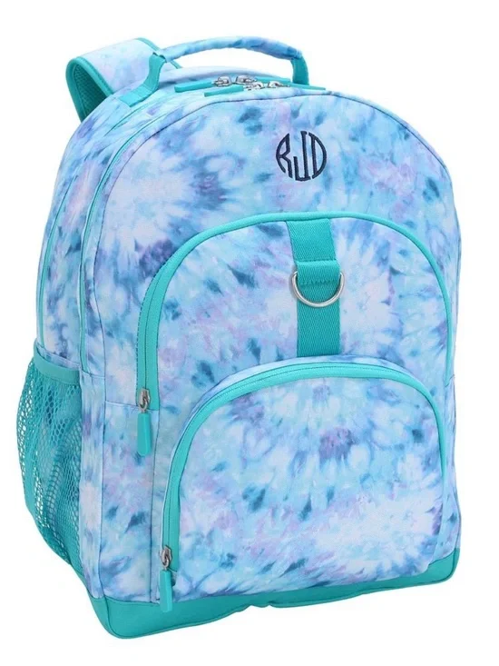 Pottery Barn Teen Aqua Tie-Dye Backpack with initial B