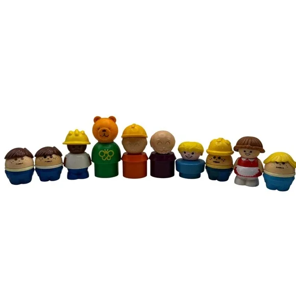 Vintage Fisher-Price Little People Lot 10pc Shelcore Figures 1980s 1990s Toy Mix