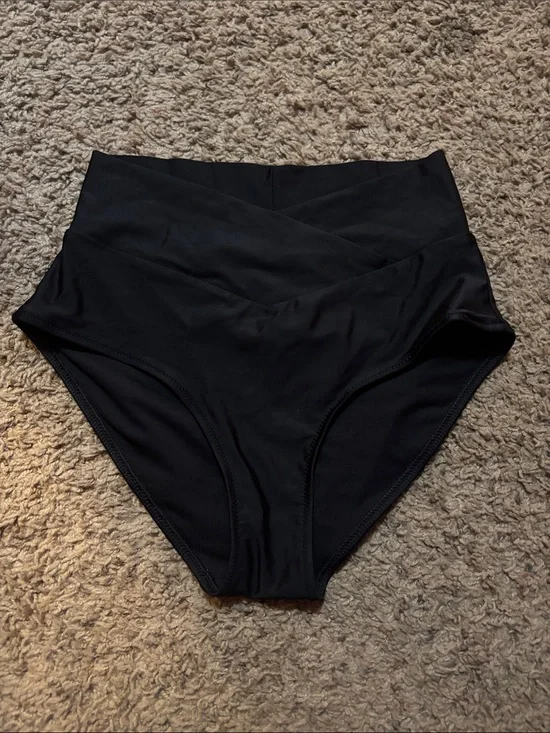 aerie High-Waist Black Bikini Bottoms
